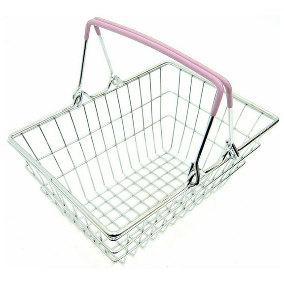 ZTGD Children Miniature Metal Supermarket Shopping Basket Pretend Role Play Toy Gift