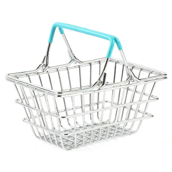 ZTGD Children Miniature Metal Supermarket Shopping Basket Pretend Role Play Toy Gift