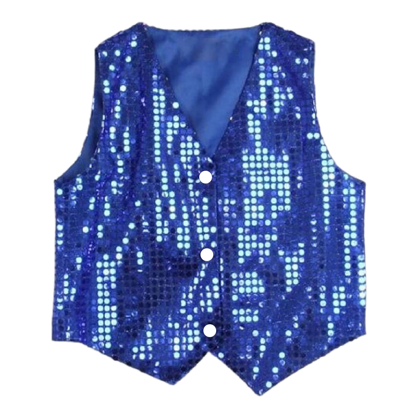 ZTGD Costume Vest Glitter Unisex Colorful Kids Sleeveless Sequin