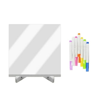Acrylic Dry Erase Board with Light Up Stand for Desk 7 x 6 inch Clear  Desktop Note Memo White Board Notepad Table LED Letter Massage Boards for  Personal Creative Use Includes Dry