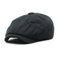 thumbnail image 1 of ZTGD Newsboy Cap Solid Color Vintage Elastic Band Adjustable Peaked Cap for Daily Wear, 1 of 7