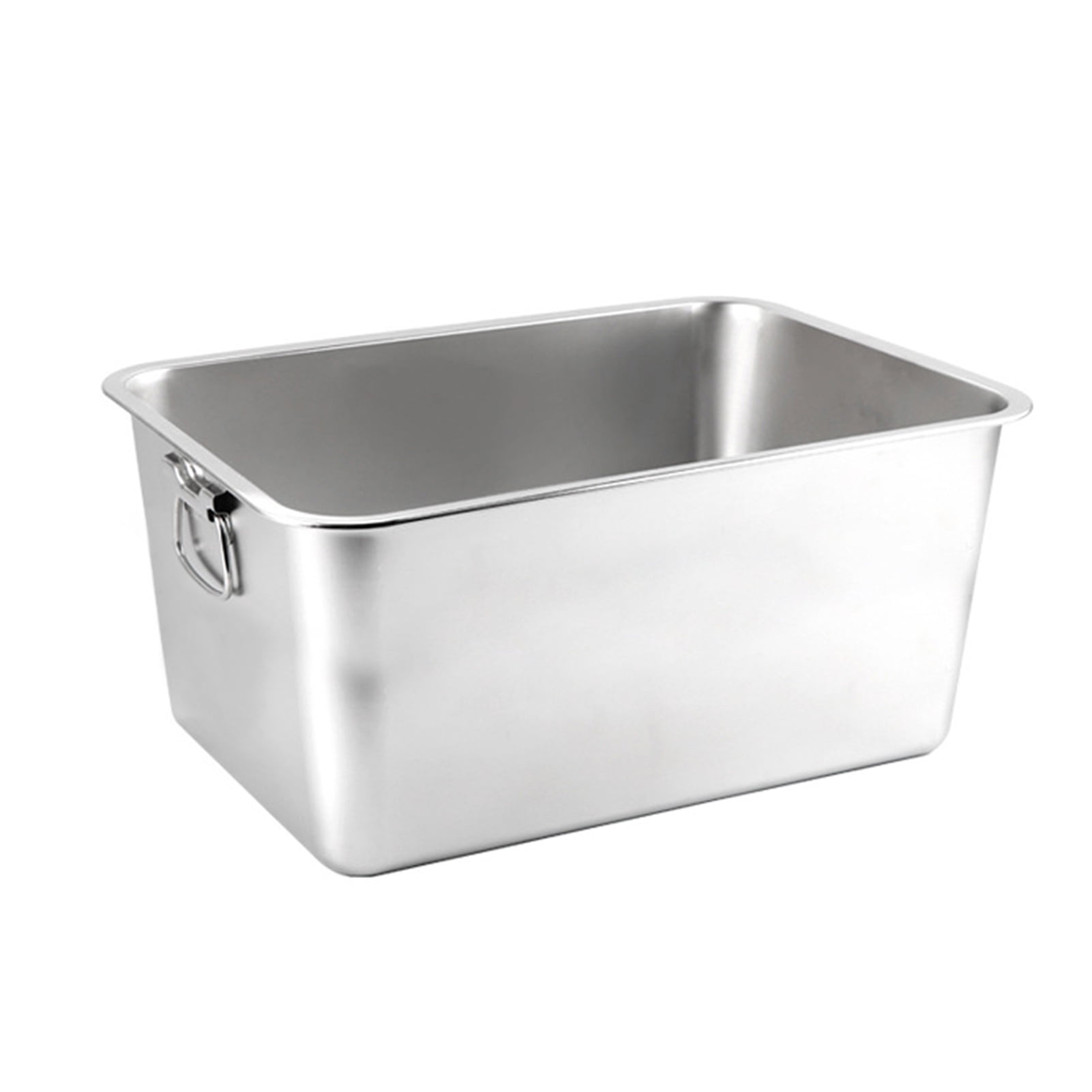 ZTGD Rectangle Stainless Steel Cat Litter Box Broken-resistant Low Entry Open Spacious Metal Litter Pan Pet Accessories