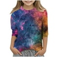thumbnail image 1 of ZTKWD Boys Girls Tie Dye Shirt 3/4 Sleeve 3D Print Graphic Funny Colorful Summer Tee Shirts for Teen and Kids 6-16 Years, 1 of 3