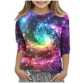 thumbnail image 1 of ZTKWD Shirts for Boys Girls Kids 3/4 Sleeve 3D Print Graphic Funny Colorful Summer Tee Shirts 6-16 Years, 1 of 4