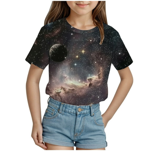 ZTKWD Shirts for Boys Girls Kids 3D Graphic Casual Crewneck Short Sleeve Tops Tees 6-16 Years