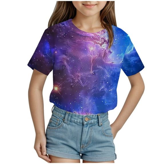 ZTKWD Boys Girls Unisex Shirts 3D Print Graphic Cool Design Colorful Tee Shirt for Teen and Kids 6-16 Years