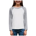 thumbnail image 1 of ZTKWD Boys Long Sleeve Raglan T Shirts Kids Crewneck Color Block Casual Tops Tees 2-12 Years School Spring, 1 of 9