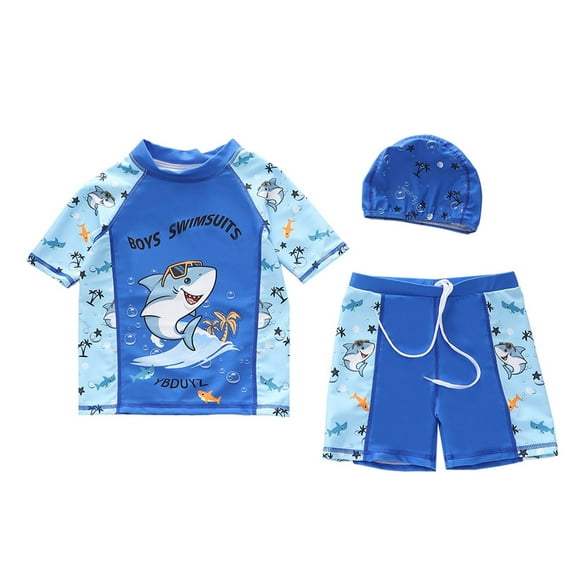 ZTKWD Boys Swim Trunks Rash Guard Outfit Set Toddler to Big Kid Sizes Shark Dinosaur