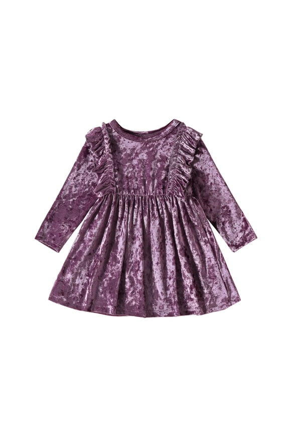 Girls' Dresses Size 10-12 Toddlers and Baby Girls' Long Sleeve Corduroy Dress