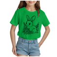 thumbnail image 1 of ZTKWD Girls Holidays Short Sleeve Graphic T-Shirts 2-14 years Easter bow, 1 of 4