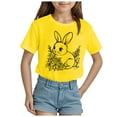 thumbnail image 1 of ZTKWD Girls Holidays Short Sleeve Graphic T-Shirts 2-14 years Easter bow, 1 of 4