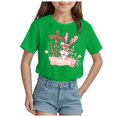 thumbnail image 1 of ZTKWD Girls Holidays Short Sleeve Graphic T-Shirts 2-14 years Easter eggs, 1 of 4