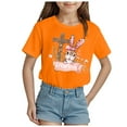 thumbnail image 1 of ZTKWD Girls Holidays Short Sleeve Graphic T-Shirts 2-14 years Easter eggs, 1 of 4