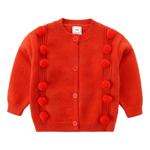 ZTKWD Girls Knit Cardigan Sweater Long Sleeve Kids Cute Cotton Knit Crew Neck Button Sweaters for Girl Size 4-14