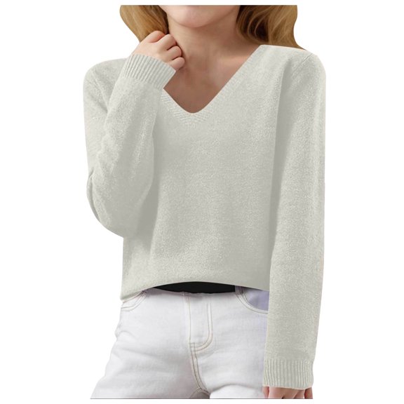 ZTKWD Girls Long Sleeve Sweaters Hem Wrap Pullover Sweaters for Girls