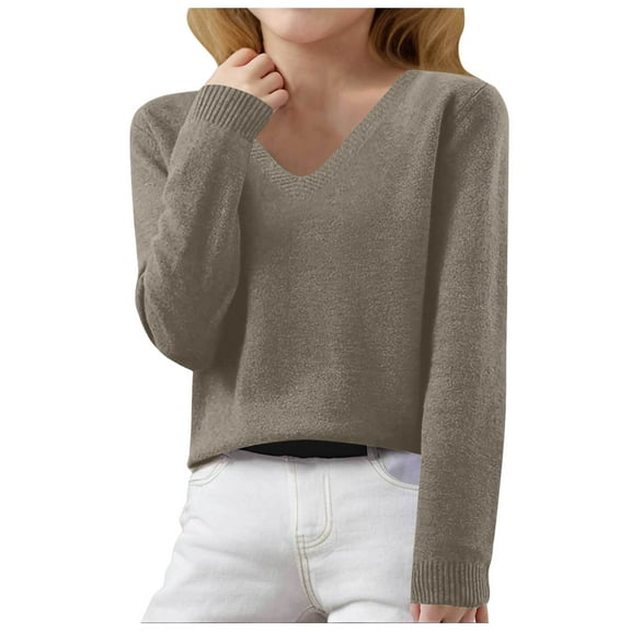 ZTKWD Girls Long Sleeve Sweaters Hem Wrap Pullover Sweaters for Girls