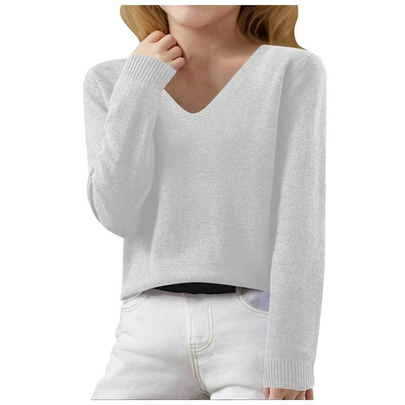 ZTKWD Girls Long Sleeve Sweaters Hem Wrap Pullover Sweaters for Girls