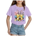 thumbnail image 1 of ZTKWD Girls Pleated T Shirts Kids Summer Short Sleeve Fashion Tops Tees 5-14 Years Easter bunny, 1 of 4