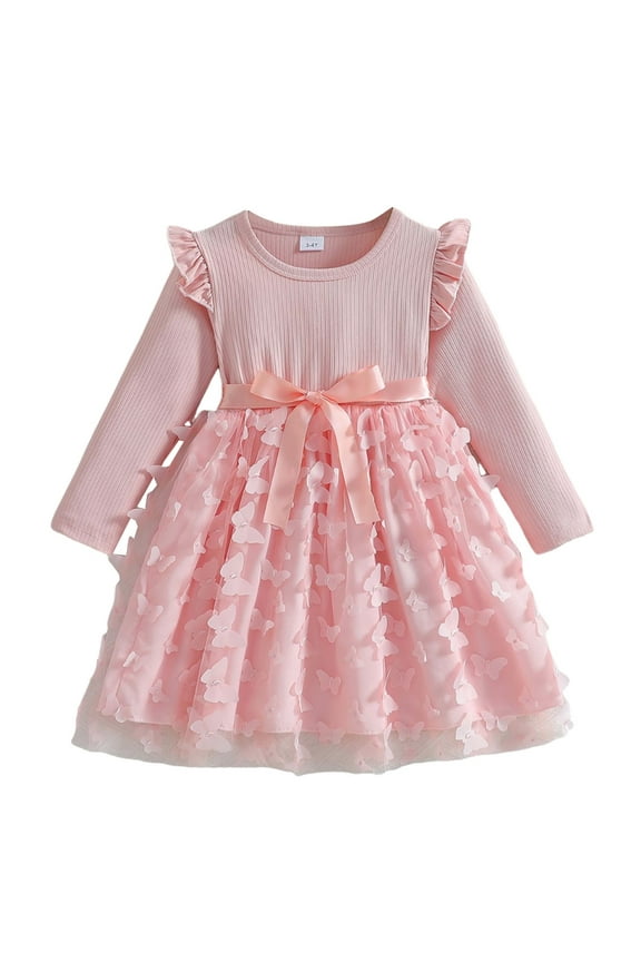 Little Girl's Tulle Dress Fluffy Dresses Casual Party Tulle Sundress Birthday Prom 2-6Y Dress up for Girls