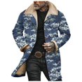 thumbnail image 1 of ZTKWD Mens Jacket Western Cowboy Vintage Jacket Long Trench Coats Zip Up Plush Collar Cowboy Peacoat Retro Tops, 1 of 4