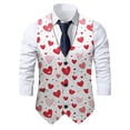 thumbnail image 1 of ZTKWD Mens Suits Vest Valentines Heart Print Pattern Button Down Blazer Fashion Lightweight Slim Casual Suit Jacket, 1 of 5