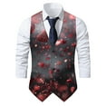 thumbnail image 1 of ZTKWD Mens Suits Vest Valentines Heart Print Pattern Button Down Blazer Fashion Lightweight Slim Casual Suit Jacket, 1 of 5