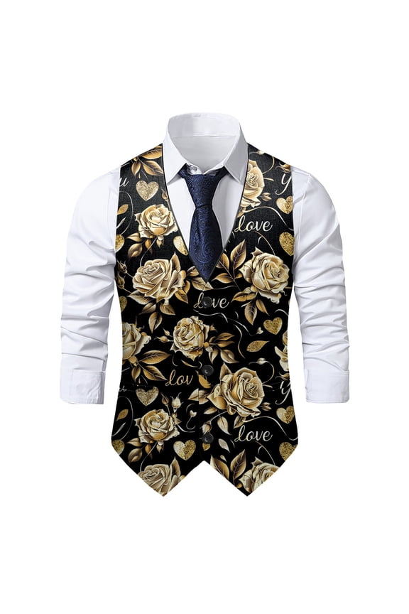 Mens Suits Vest Valentines Lip Heart Print Pattern Button Down Blazer Lightweight Casual Suit Jacket
