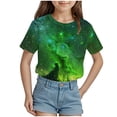 thumbnail image 1 of ZTKWD Shirts for Boys Girls Kids Tops Short Sleeve Starry Sky Galaxy Print for Teen and Kids 6-16 Years, 1 of 4