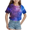 thumbnail image 1 of ZTKWD Boys Girls Tie Dye Shirt Tops Short Sleeve Starry Sky Galaxy Print 6-16 Years, 1 of 4