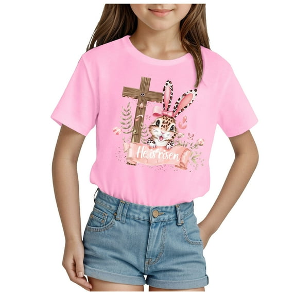 ZTKWD Tees Kids Tshirts Clothes Summer Tops T-Shirt 2-14 years Easter bow