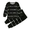 thumbnail image 1 of ZTKWD Toddler Boys Soft Comfy Tencel Solid Stripe Roomwear 2pcs Set 6M-12Y, 1 of 5
