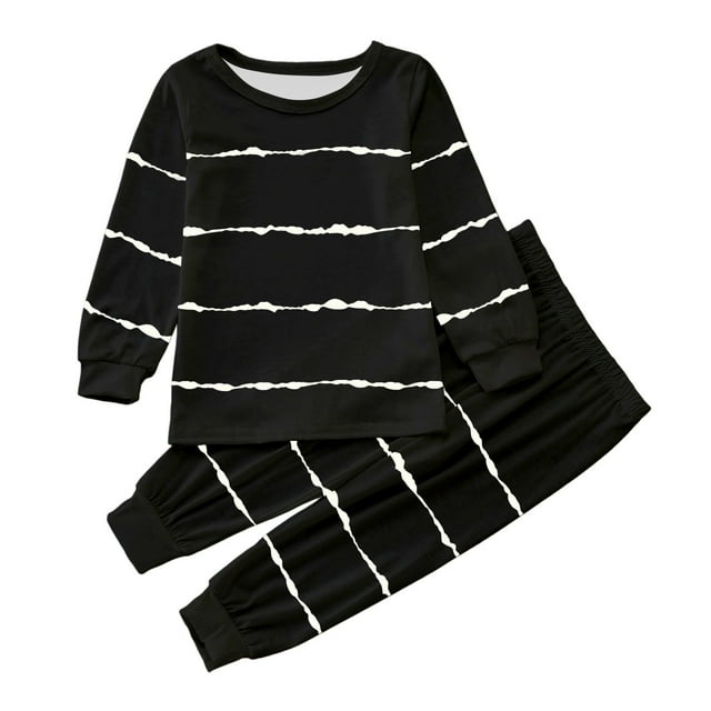 ZTKWD Toddler Boys Soft Comfy Tencel Solid Stripe Roomwear 2pcs Set 6M-12Y