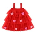 thumbnail image 1 of ZTKWD Toddler Baby Girl Valentines Outfits Valentines Sleeveless Dress Red Pink Dresses Star Heart Kids Valentines Clothes, 1 of 9
