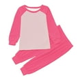 thumbnail image 1 of ZTKWD Toddler Kids Girls Boys Soft Comfy Tencel Solid Raglan Roomwear 2pcs Set 6M-12Y, 1 of 5