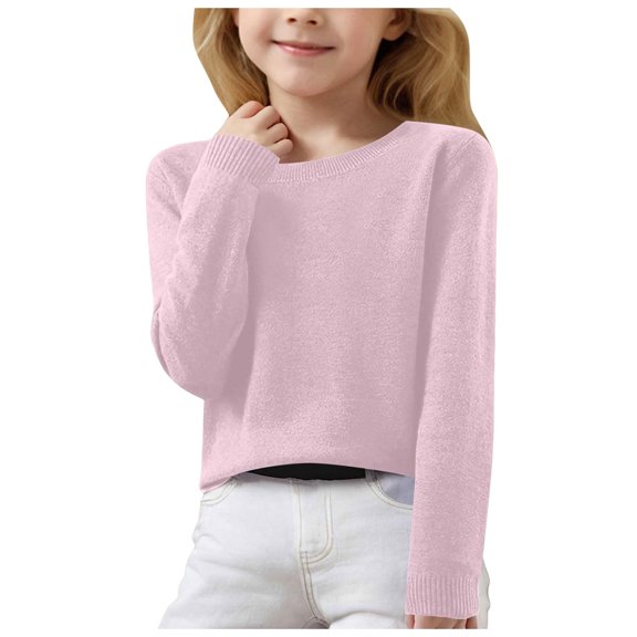 ZTKWD Toddler Sweaters Long Sleeve Crew Neck Soft Casual Pullover Sweaters
