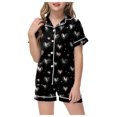 thumbnail image 1 of ZTKWD Valentine's Day Girls Womens Pajamas, Satin Silky Pjs Set Kids 2Pcs Button-Down Nightwear Sleepwear Gift Home Love Heart, 1 of 4