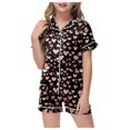 thumbnail image 1 of ZTKWD Valentine's Day Kids Girl Pajama Set Girl Satin Silky Button-up Pajama Sleepwear Home Love Heart, 1 of 4