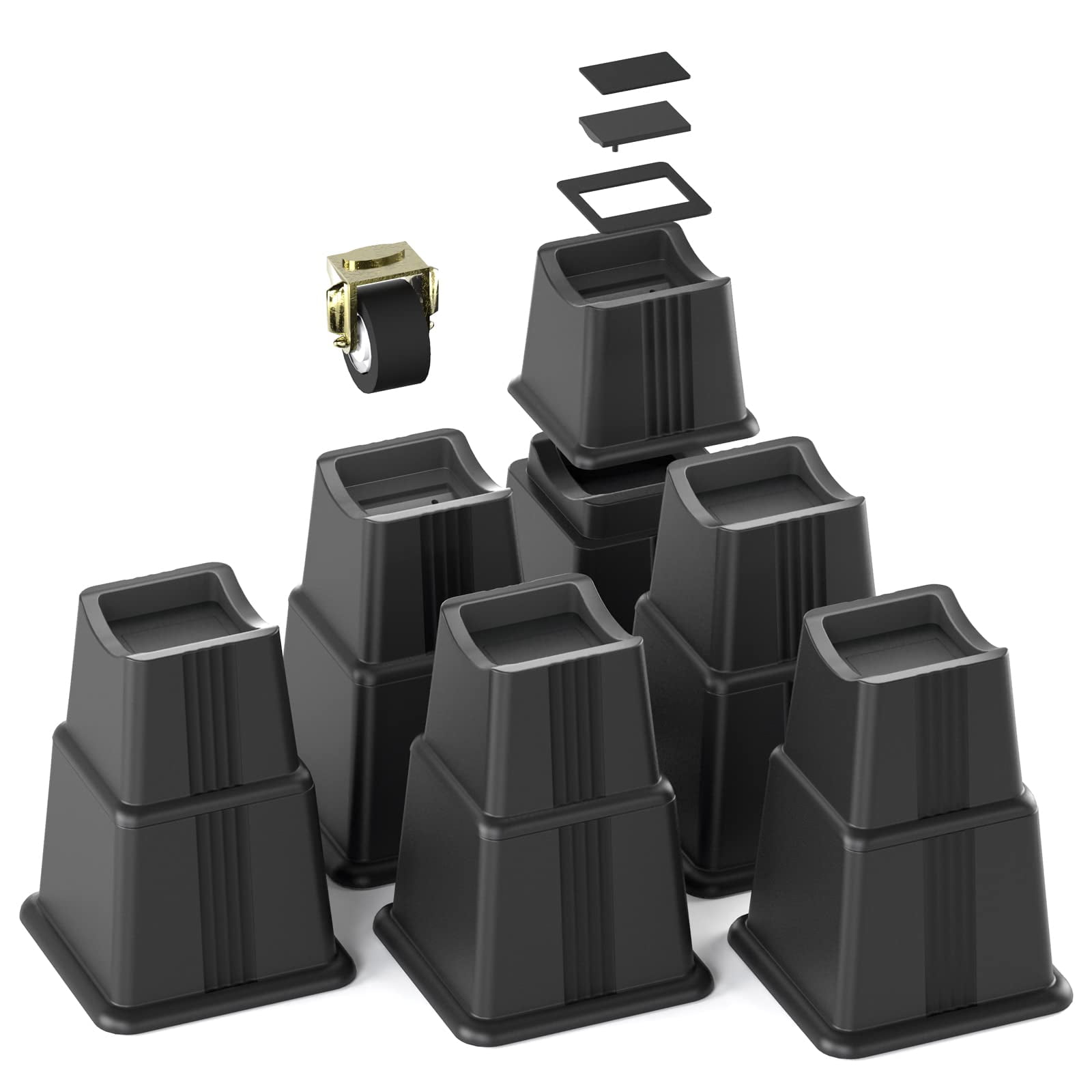 ZTON Adjustable Bed Furniture Risers Elevation in Heights 3", 5" or 8 ...