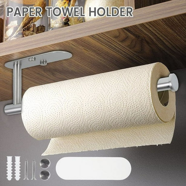 ZTOO Kitchen Roll Holder Without Drilling – Paper Roll Holder Stainless  Steel Paper Towel Holder