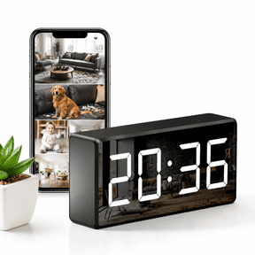 ZTTAOLII 4K WiFi Camera Clock, Indoor Security Nanny Cam for Baby Monitor & Pet Camera, Motion Detection, Night Vision, Remote Viewing, Dual-Band 2.4GHz/5GHz WiFi