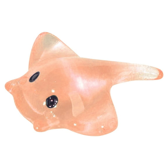 ZTTD 1 PCS Miniature Sting Ray Statues, Mini Ray Fish Cake Decoration, Marine Animal Toy, Doll House Garden Decoration DIY Crafts (Orange)