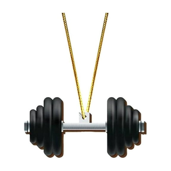 ZTTD 1 Pcs Gym Christmas Ornaments Weightlifter Workout Fitness Ornaments for Christmas Tree Santa 2D Acrylic Dumbbell Workout Gifts for Gym Lovers