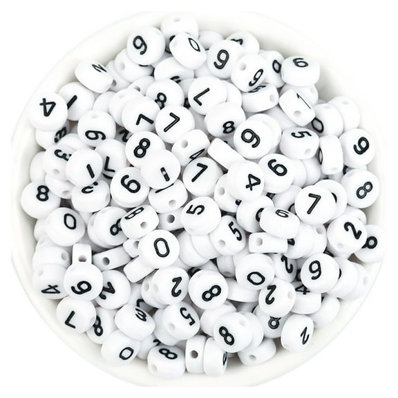 ZTTD 100Pcs/Pack Acrylic Number Loose Beads Flat Round Beads DIY Hand Beads Accessori