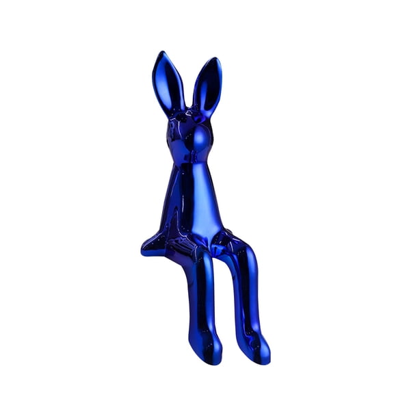 ZTTD 1Pc Sitting Bunny, Rabbit Figurine Statue, Plastic Electroplate Bunny Decor for Desk, Cabinet, Bookshelf, Home, Office, Hotel, and Easter Decoration