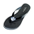 thumbnail image 1 of ZTTD 2023 Sandwiched Herringbone Women's Slippers With Diamond Rhinestone Beach Shoes Flat Bottom Comfortable Flip Flops Sandals Black, 1 of 9