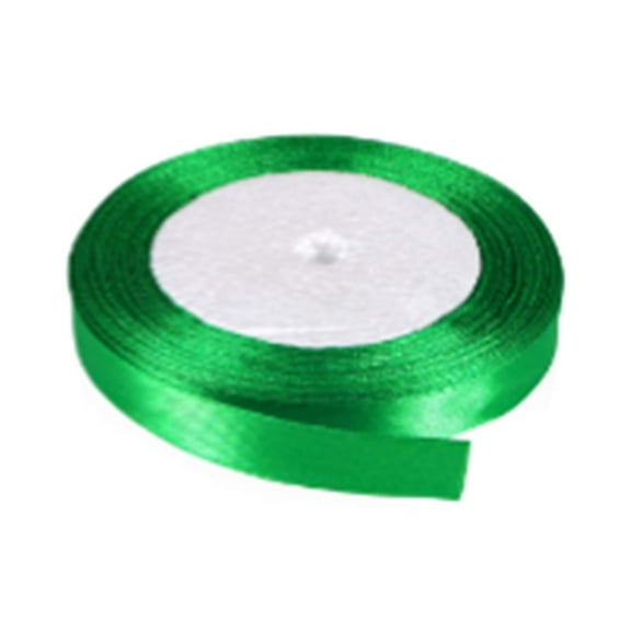 ZTTD 24 Yards Christmas Ribbons, 3/8 Inch Green Satin Ribbon for Gift Wrapping for Christmas DIY Crafts Decoration 1 Rolls
