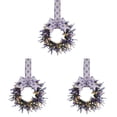thumbnail image 1 of ZTTD 3 Pcs Spring Summer Candle Rings Wreaths Mini Artificial Floral Wreath with Lavender for Wedding Party All Seasons Farmhouse Home Table Decoration, 1 of 9