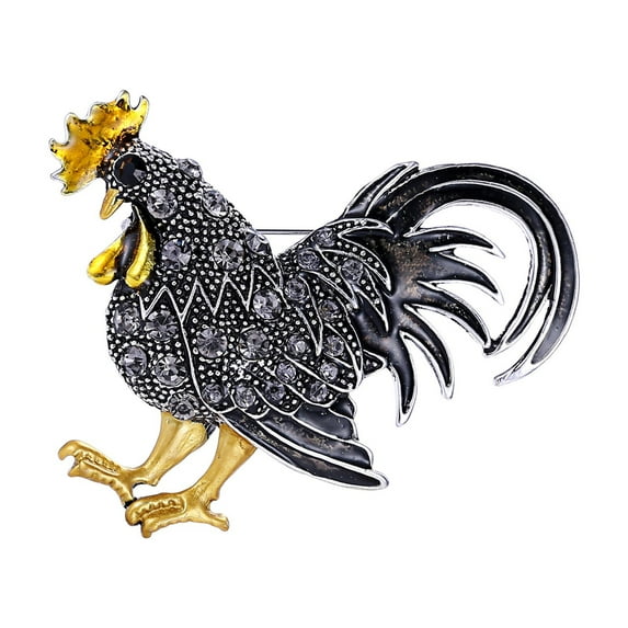 ZTTD Alloy Fashion Vintage Rooster Brooch Lapel Pin Ladies Clothing Pins Accessories Jewelry