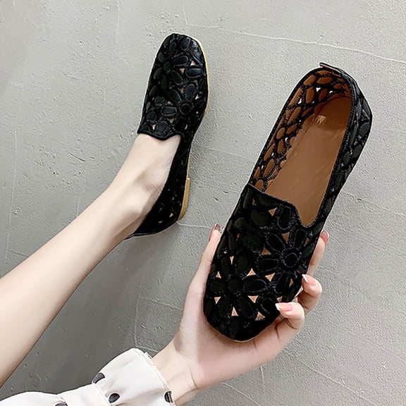 ZTTD Arrival Summer Black Women's Breathable PU Leather Ballet Lightweight Soft Round Slip On Custom Ballerina Shoes