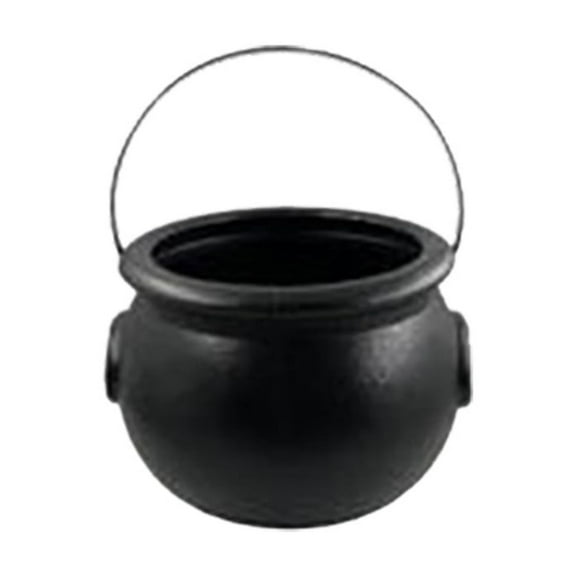 ZTTD Black Candy Cauldron, 1Pcs 2.8" Plastic Kettles Buckets with Handle Witch Cauldron Pot, Halloween Black Cauldrons Candy Holder, Witches Cauldron, Cauldron Pot Party Favors